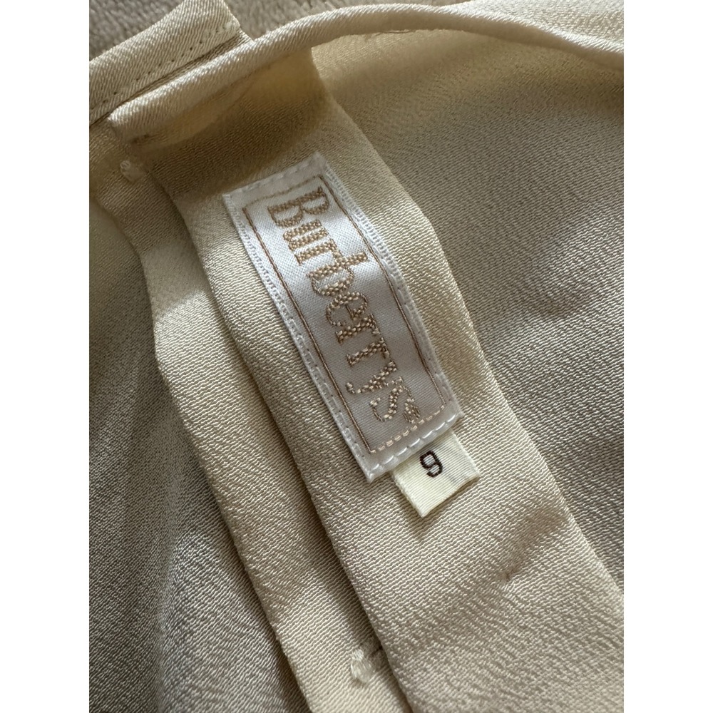 Burberrys Vintage Cream Long Sleeve Button Back Blouse Tailored Crepe Top - Picture 9 of 10